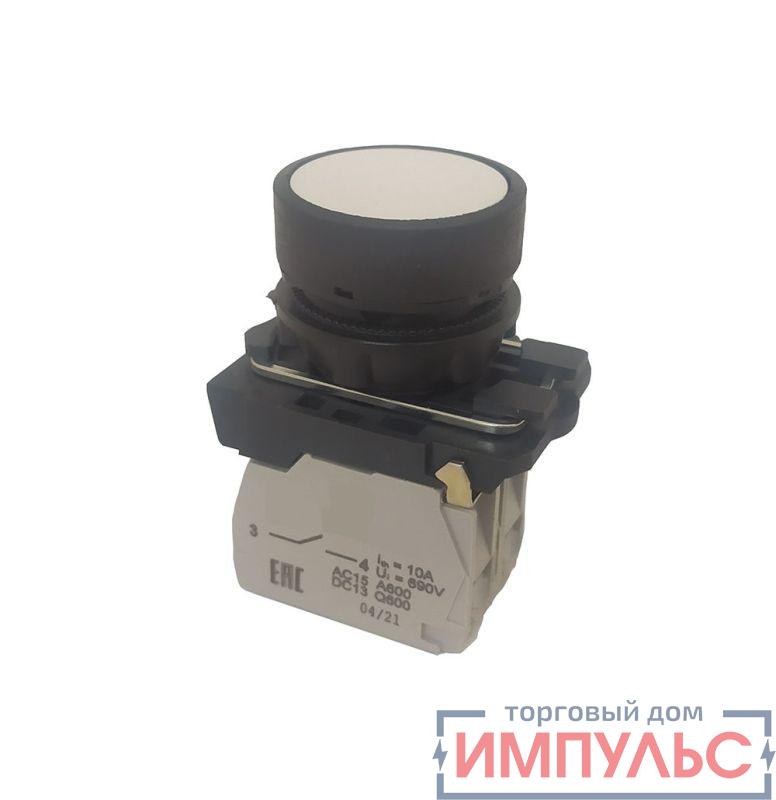 Кнопка КМЕ4111м-белый-1но+1нз-цилиндр-IP40 КЭАЗ 274150