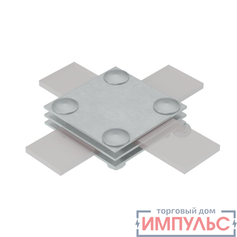 Соединитель крестообразный 3XS-B30 TD для полосы до 30мм с 3 пластинами сталь термодиффузион. цинк. КМ MA0037