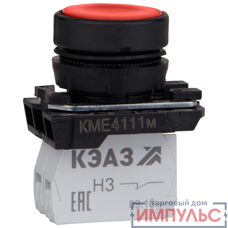 Кнопка управления КМЕ4111м красный 1но+1нз IP40 цилиндр красн. КЭАЗ 248241