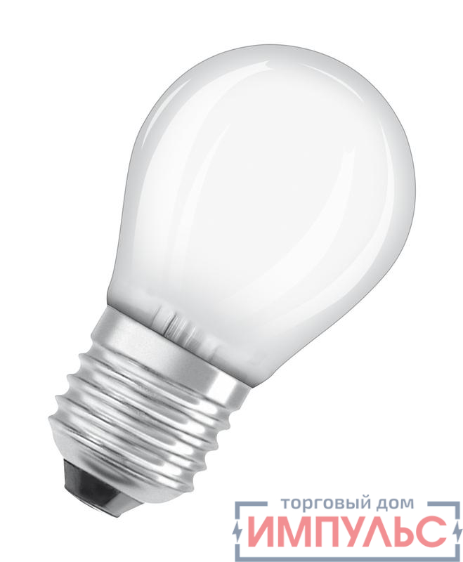 Лампа светодиодная филаментная Retrofit P 1.5Вт (замена 15Вт) матов. 2700К тепл. бел. E27 136лм угол пучка 300град. 220-240В OSRAM 4058075434127
