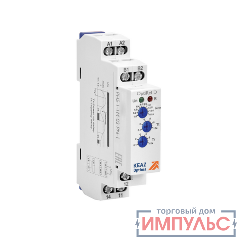Реле контроля фаз OptiRel D PHS-1-1M-01-PN-1 повышенного или пониженного 1Ф 1СО КЭАЗ 332004