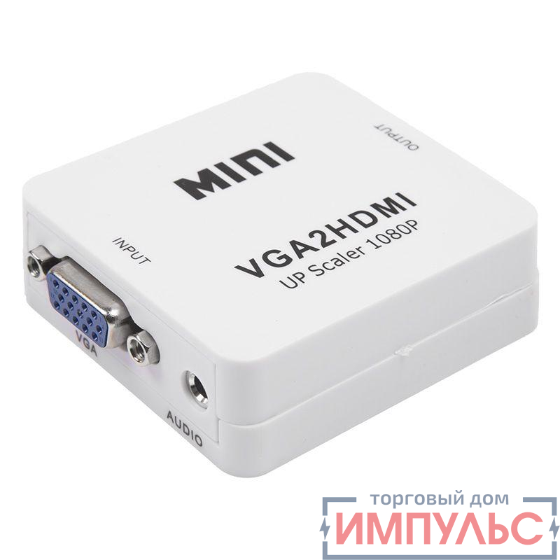 Конвертер VGA + Стерео 3.5мм на HDMI пластик бел. Rexant 17-6930