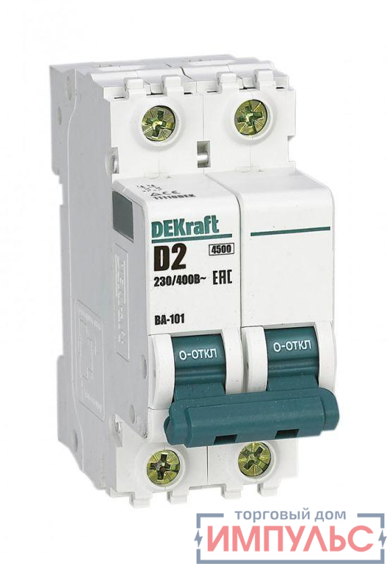 Выключатель автоматический модульный 2п D 2А 4.5кА ВА-101 DEKraft 11110DEK 0