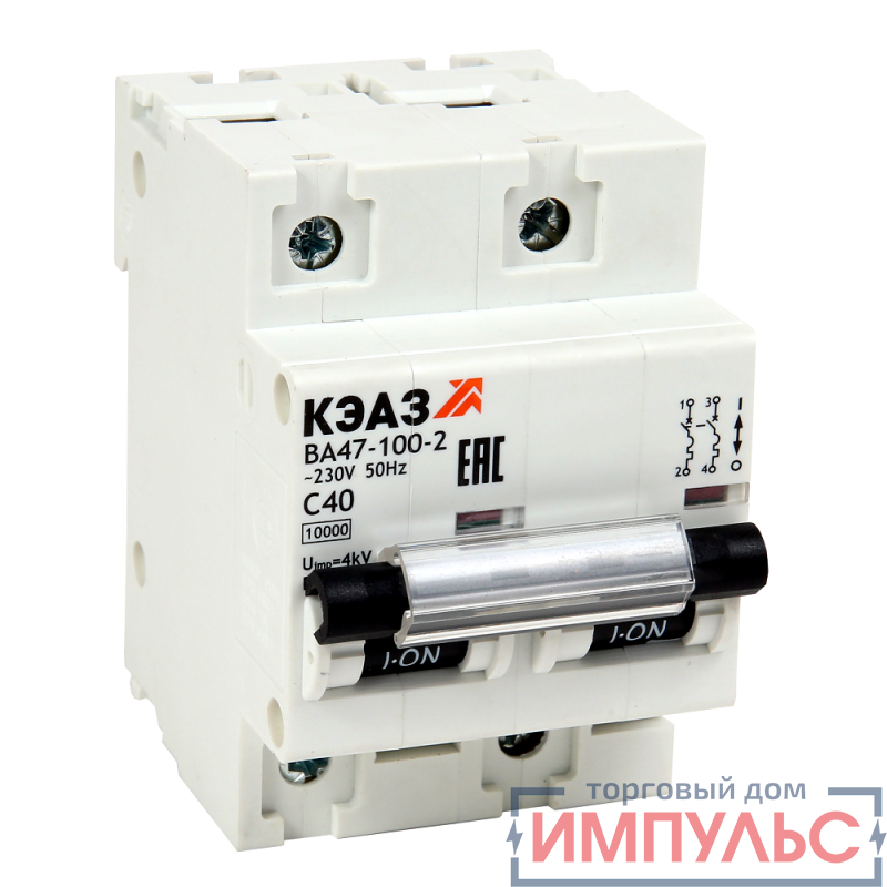 Выключатель автоматический модульный ВА47-100-2B125-УХЛ3 (10кА) КЭАЗ 318705