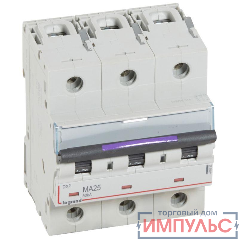 Выключатель автоматический модульный 3п MA 25А 50кА DX3 Leg 410253