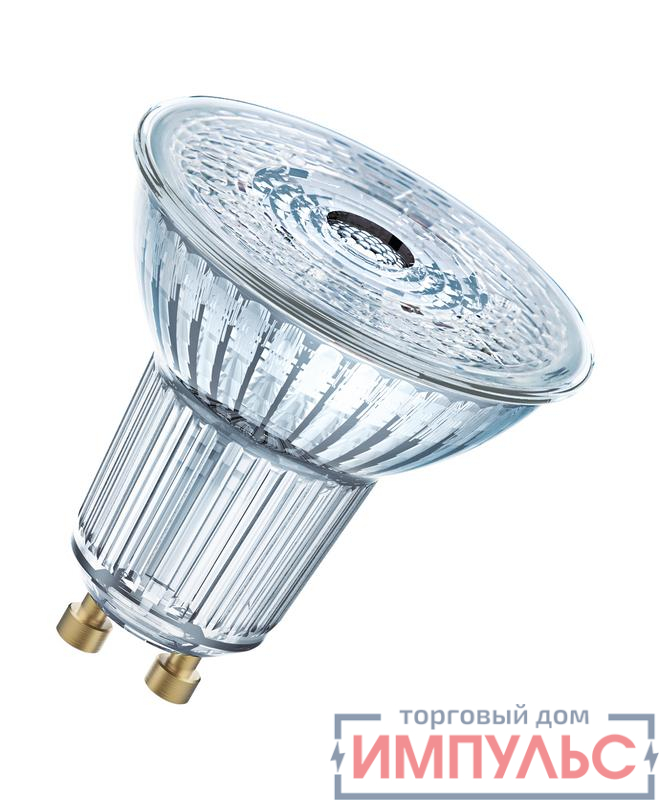 Лампа светодиодная PARATHOM PAR16 350лм 4.3Вт 3000К тепл. бел. GU10. PAR16 угол пучка 36град. 220-240В диммир. (замена 50Вт) прозр. стекло (уп.5шт) OSRAM 4058075608092