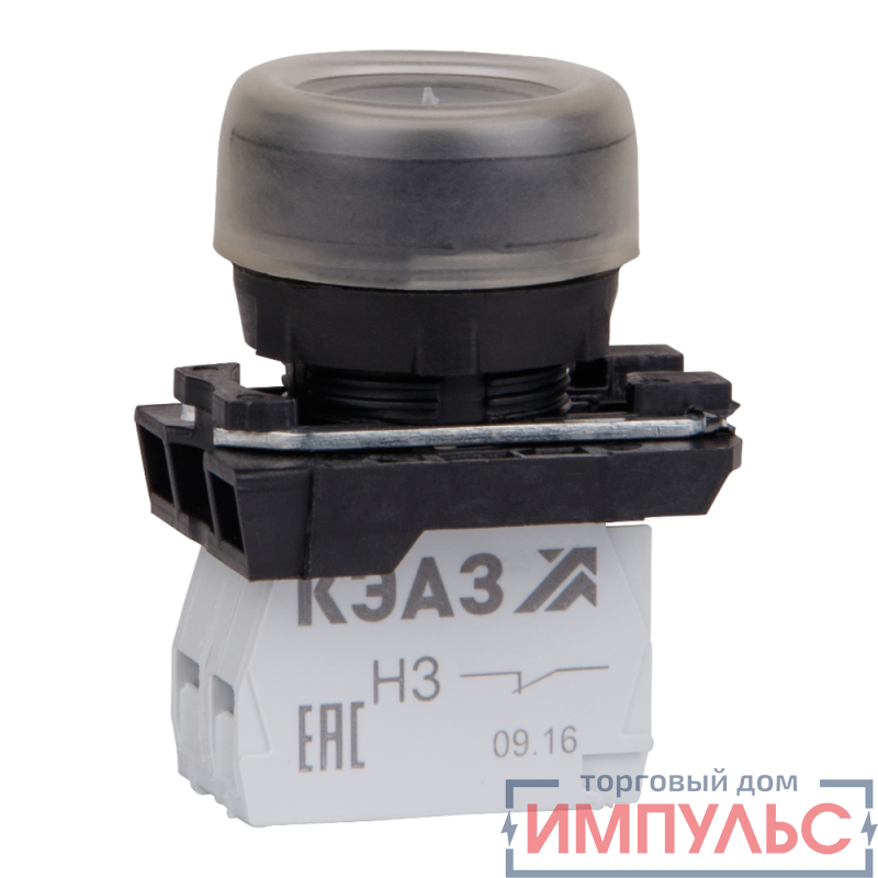 Кнопка КМЕ4610м черн. 1но+0нз цилиндр IP65 КЭАЗ 332055