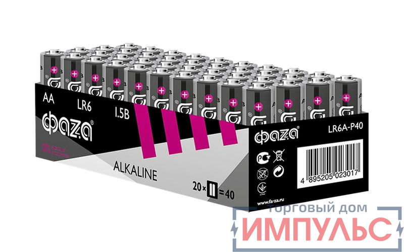 Элемент питания щелочной LR6 Alkaline Pack-40 (уп.40шт) ФАZА 5023017 0