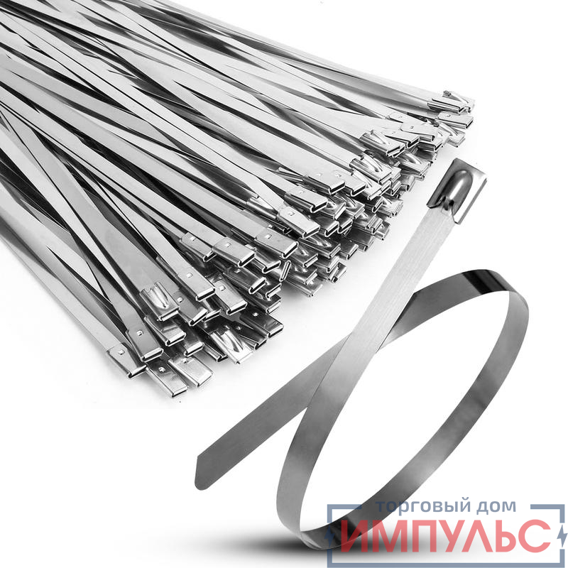 Хомут кабельный 4.6х150 сталь AISI 304 (уп.100шт) TOKOV ELECTRIC TKE-HM304-4.6-150-N/100