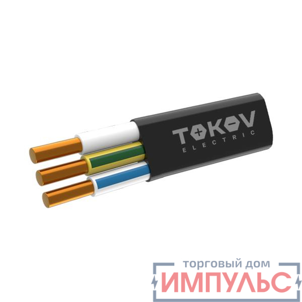 Кабель TOKOV ELECTRIC ВВГ-Пнг(А)-LS 3х1.5 ОК (N PE) 0.66кВ (м) ТХМ00407689