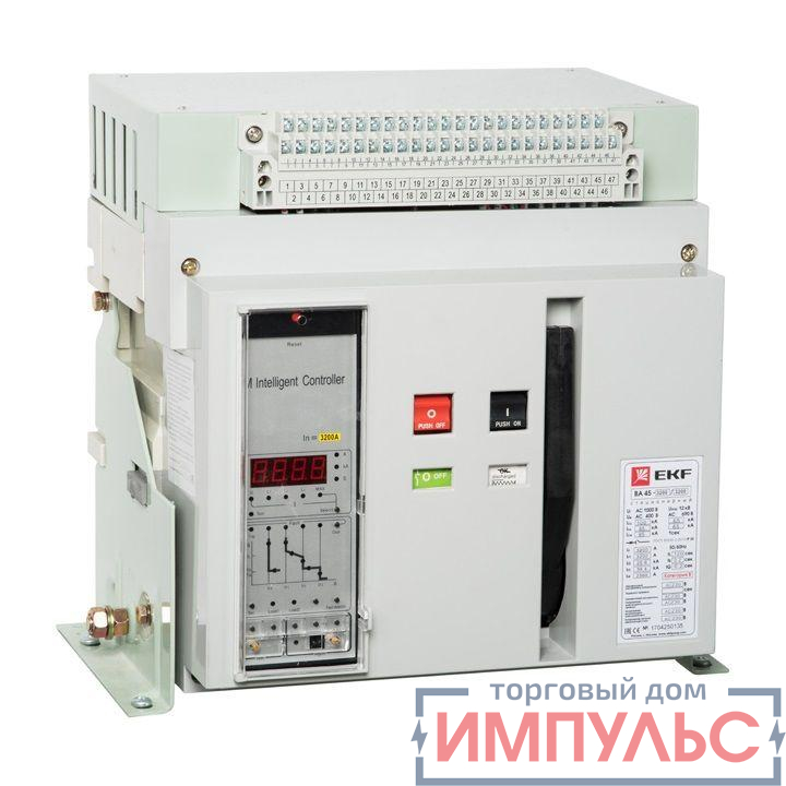 Выключатель автоматический 4п (3P+N) 2000/800А 50кА ВА-45 стац. PROxima EKF mccb45-2000-800-3PN