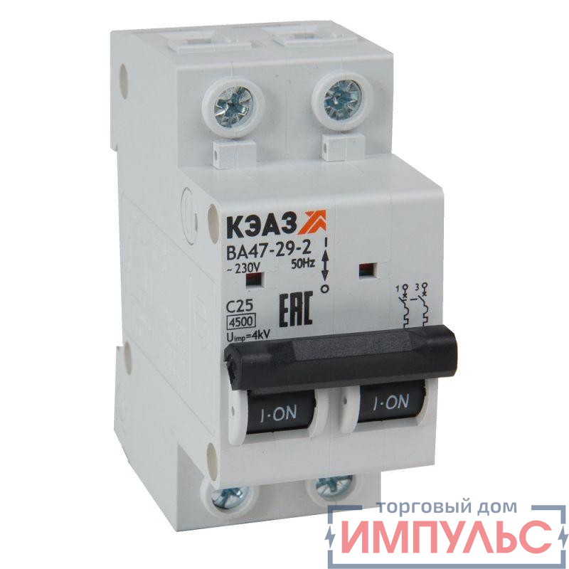 Выключатель автоматический модульный ВА47-29-2D6-УХЛ3 (4.5кА) КЭАЗ 318268