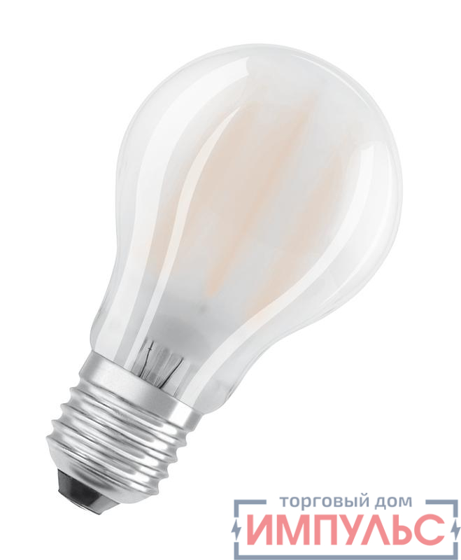 Лампа светодиодная филаментная Retrofit 4Вт A матовая 4000К нейтр. бел. E27 470лм 220-240В угол пучка 300град. (замена 40Вт) OSRAM 4058075303409