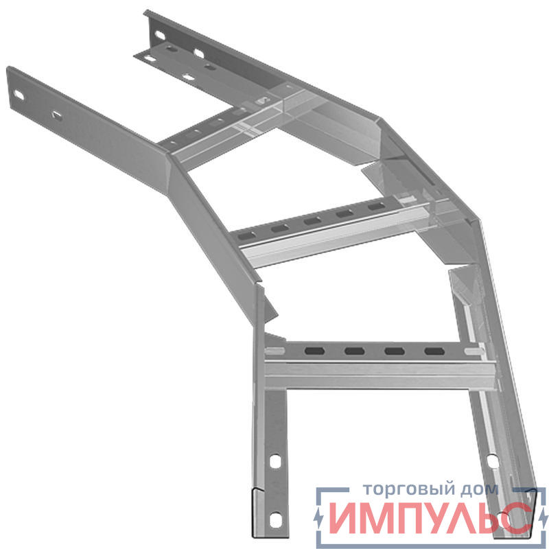 Угол для лотка горизонтальный лестн. 45град. 400х80 сталь 1.2мм "Быстрый монтаж" LGLS45-80-400-1.2 HD КМ LO9852