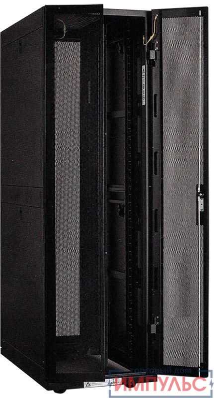 Шкаф серверный 19дюйм 33U 800х1000мм передняя двустворч. перф. дверь; задняя перф. черн. (задняя дверь и часть рамы) ITK LS05-33U81-2PP-2
