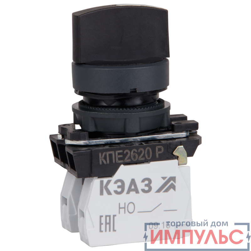 Переключатель КПЕ1610Р черн. 1но+0нз ручка фикс. 2поз IP65 КЭАЗ 332059