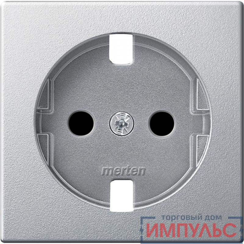 Плата центральная 1-м СП Merten 16А IP20 без устройства защиты для механизма розетки Schuko алюм. SchE MTN2331-0460