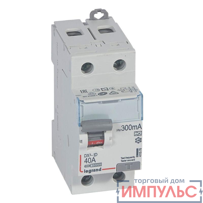 Выключатель дифференциального тока (УЗО) 2п 40А 300мА тип A DX3 Leg 411570