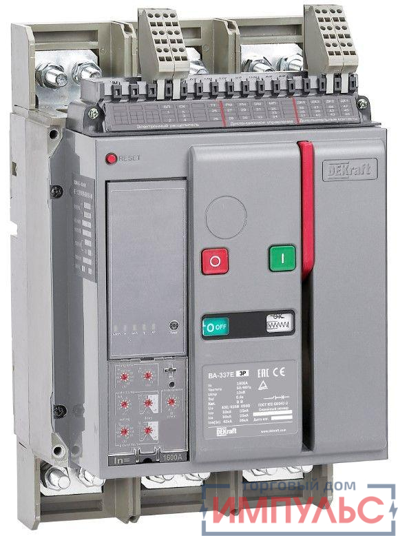 Выключатель автоматический 3п 1250А 50кА ВА-338E электрон. расцеп. DEKraft 22514DEK