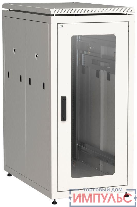 Шкаф сетевой LINEA N 28U 800х1000мм стекл. передняя дверь задняя металлическая сер. ITK LN35-28U81-GM