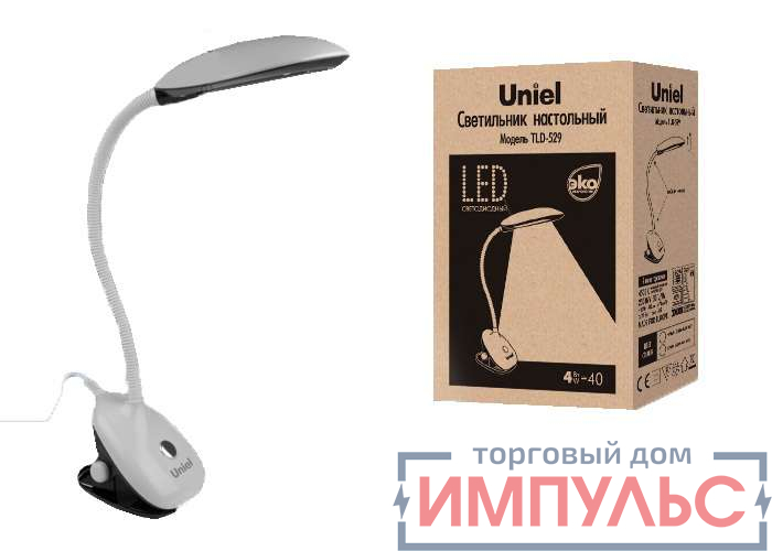 Светильник светодиодный TLD-529 Black-White/400лм/4500К бел./черн. Uniel UL-00000803