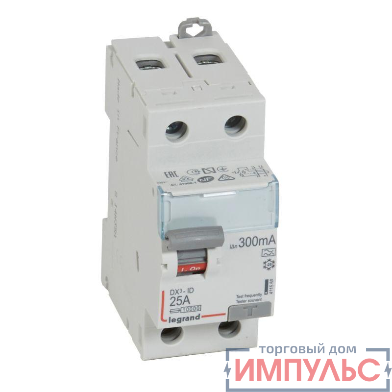 Выключатель дифференциального тока (УЗО) 2п 25А 300мА тип A DX3 Leg 411569