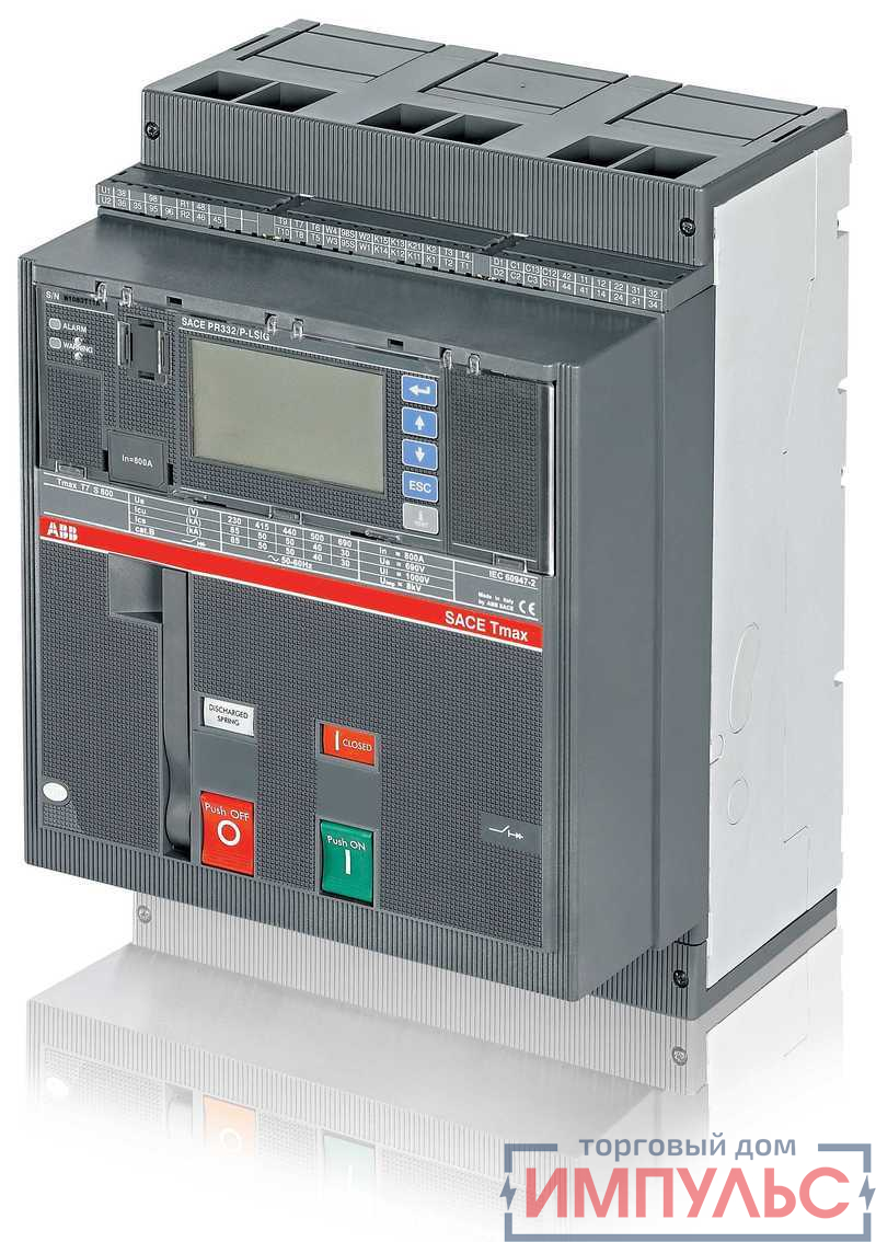 Выключатель автоматический 3п T7S 1600 PR231/P LS/I In=1600А 3p F F M ABB 1SDA063010R1