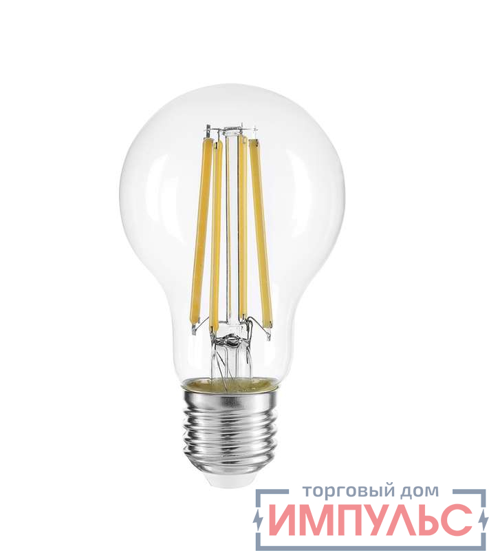 Лампа светодиодная филаментная PLED OMNI 10Вт A60 3000К тепл. бел. E27 230В/50Гц CL JazzWay 5021754