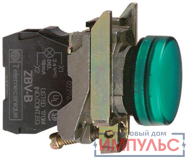 Лампа сигнальная 22мм 230-240В зел. SchE XB4BVM3