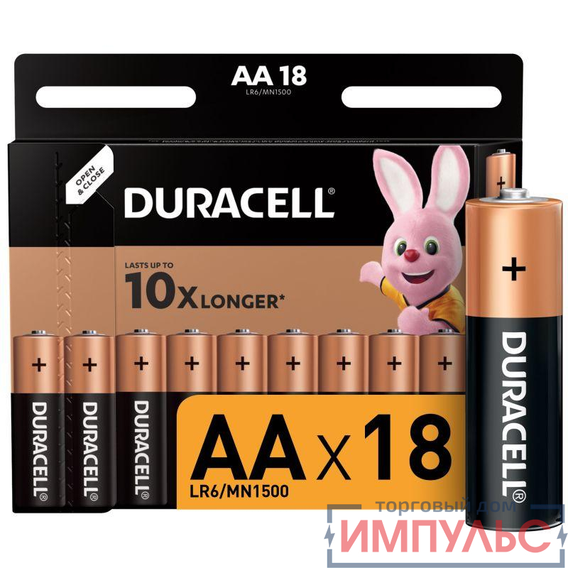 Элемент питания алкалиновый LR6-18BL BASIC (блист.18шт) Duracell Б0014448