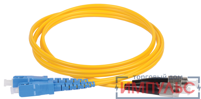 Патч-корд оптический коммутационный переходной для одномодового кабеля (SM); 9/125 (OS2); SC/UPC-FC/UPC (Duplex) (дл.100м) ITK FPC09-SCU-FCU-C2L-100M