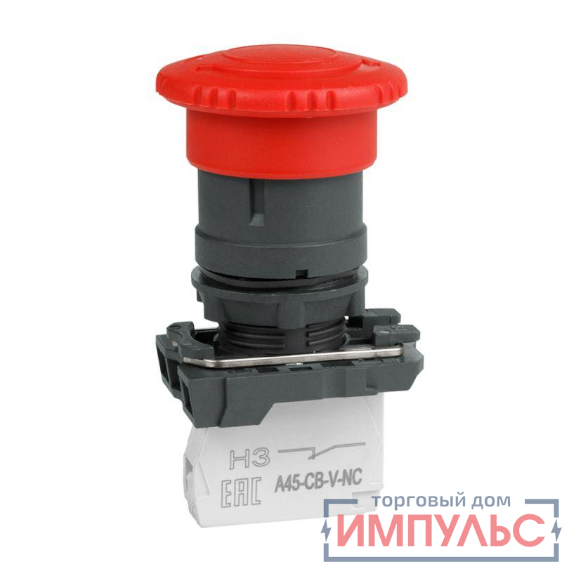 Кнопка аварийного останова OptiSignal D22 C5-ESTR-01 пластик 1НЗ возврат поворотом XB5AS8442 КЭАЗ 332192