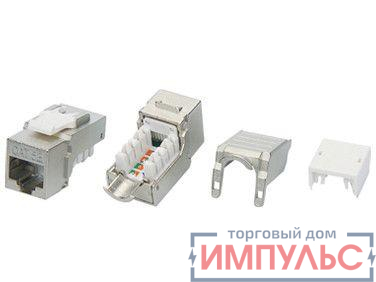 Вставка Keystone Jack RJ45 (8P8C) кат.5E экранир. KJ9-8P8C-C5e-90-SH-F-WH Hyperline 432598