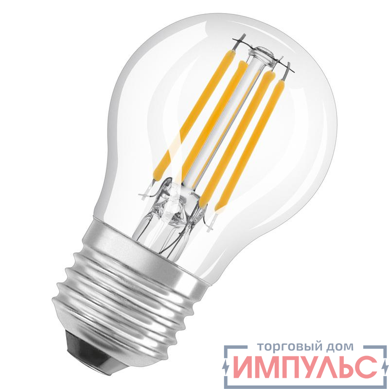 Лампа светодиодная филаментная Retrofit P 6Вт (замена 60Вт) прозр. 2700К тепл. бел. E27 806лм угол пучка 300град. 220-240В OSRAM 4058075434882