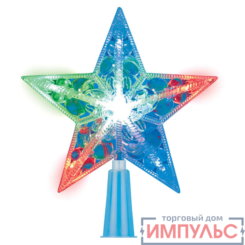 Украшение светодиодное для елки ULD-H1516-010/DTA MULTI STAR "Звезда" 15см 10 светодиодов разноцвет. провод прозр. Uniel UL-00005491
