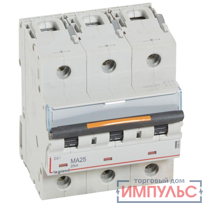 Выключатель автоматический модульный 3п MA 25А 25кА DX3 MA 4.5мод. 400В Leg 409883
