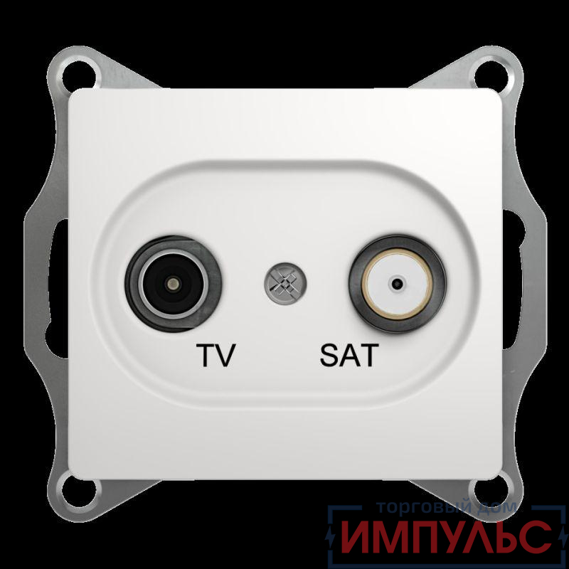 Розетка телевизионная оконечная TV/SAT 1-м СП Glossa 1дБ механизм бел. SE GSL000197
