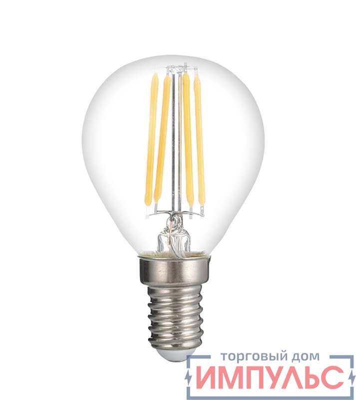 Лампа светодиодная филаментная PLED OMNI 6Вт G45 3000К тепл. бел. E14 230В/50Гц FR JazzWay 5021099