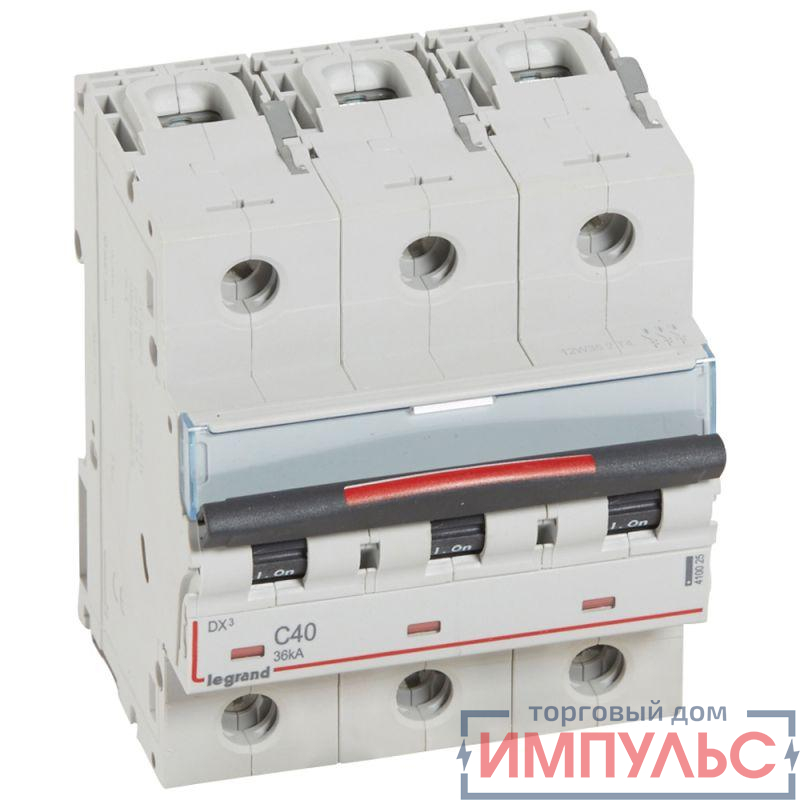 Выключатель автоматический модульный 3п C 40А 36кА DX3 4.5мод. 230/400В Leg 410025
