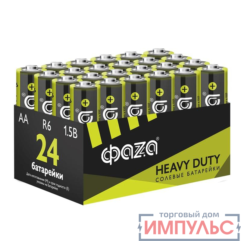 Элемент питания солевой AA/R6 1.2В Heavy Duty Pack-24 (уп.24шт) ФАZА 5042292