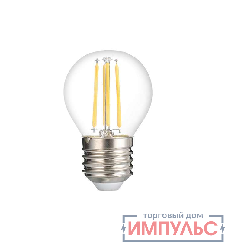 Лампа светодиодная филаментная PLED OMNI 8Вт G45 4000К нейтр. бел. E27 230В/50Гц CL JazzWay 5021426