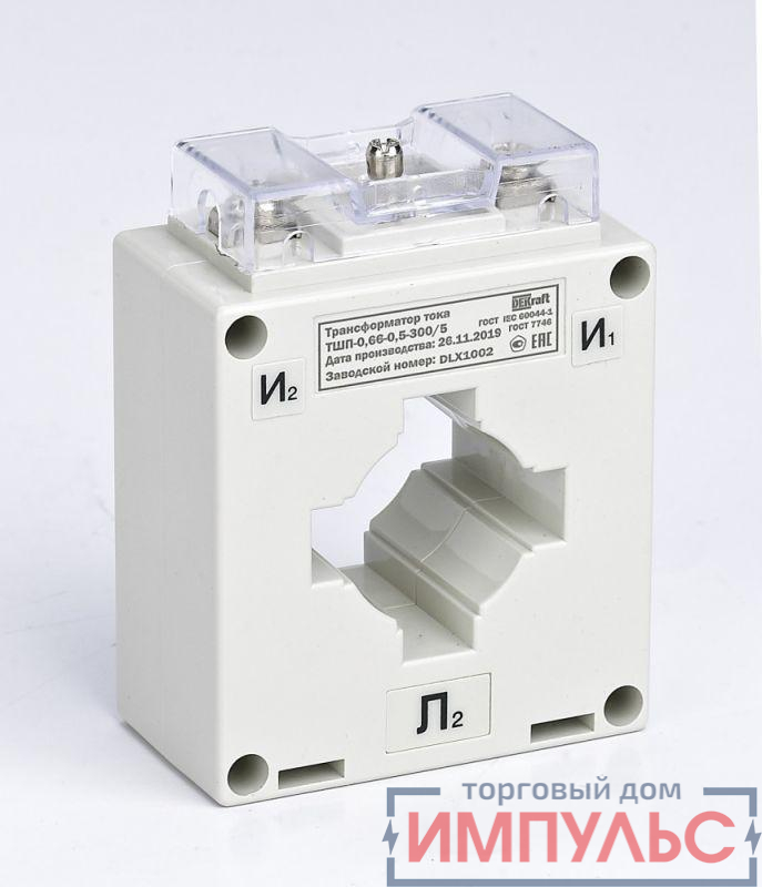 Трансформатор тока ТШП-0.66 0.5 500/5 5В.А d40мм DEKraft 50142DEK