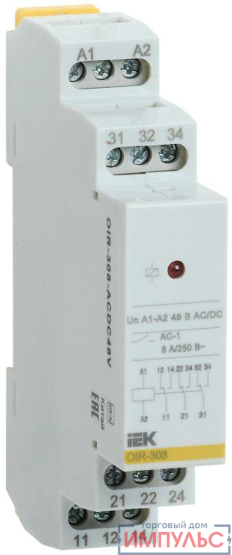 Реле промежуточное OIR 3 конт. (8А) 48В AC/DC IEK OIR-308-ACDC48V