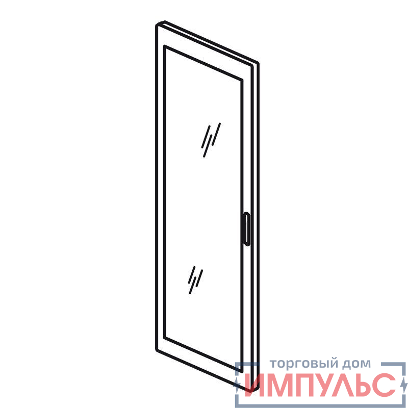 Дверь для шкафов XL3 4000 (выгн. остекл.) H=725мм Leg 020564