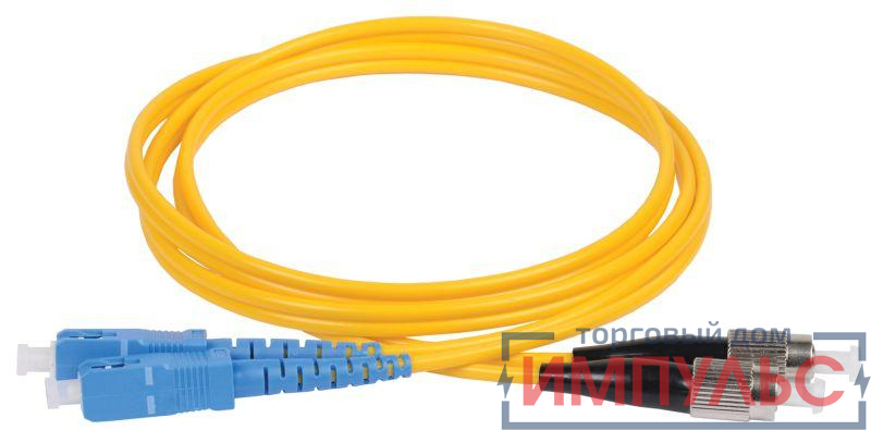 Патч-корд оптический коммутационный переходной для одномодового кабеля (SM); 9/125 (OS2); SC/UPC-FC/UPC; двойного исполнения (Duplex); LSZH (дл.3м) ITK FPC09-SCU-FCU-C2L-3M
