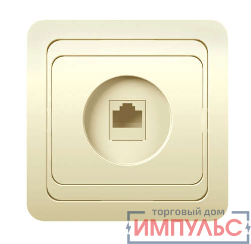 Розетка компьютерная 1-м СП Classic RJ45 10А IP20 крем. POWERMAN 1156520