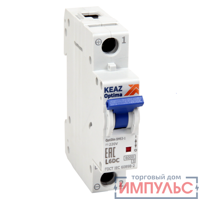 Выключатель автоматический модульный 1п K 3А OptiDin BM63-1K3-DC-ОМ4-РЕГ КЭАЗ 281413