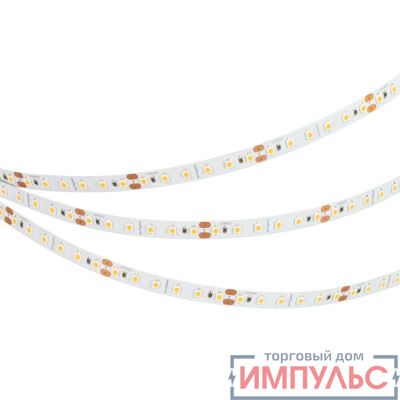 Лента светодиодная NT-A120-8mm 24V Warm 3000К 9.6Вт/м IP20 3528 открыт. (уп.5м) Arlight 033522