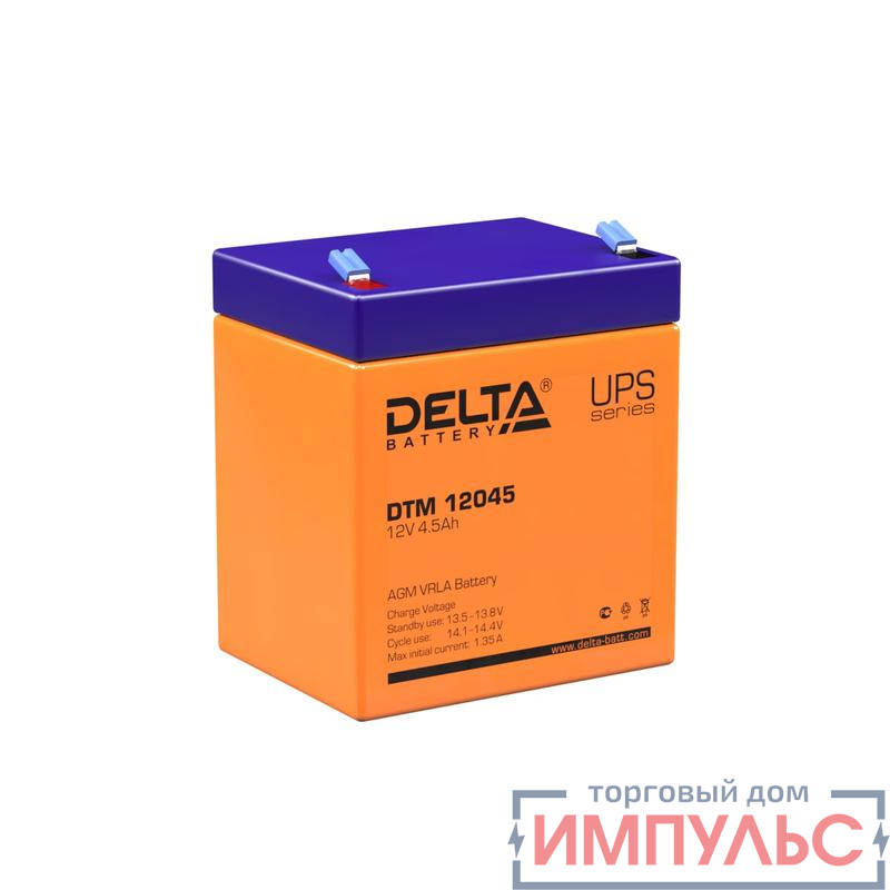 Аккумулятор UPS 12В 4.5А.ч Delta DTM 12045