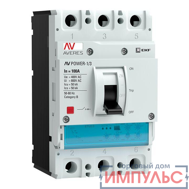 Выключатель автоматический 3п 32А 50кА AV POWER-1/3 ETU2.0 AVERES EKF mccb-13-32-2.0-av